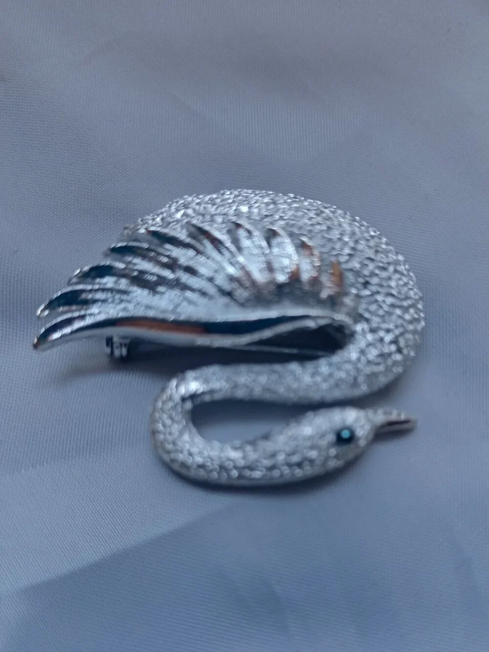 Gerry's Silver Tone Swan Brooch